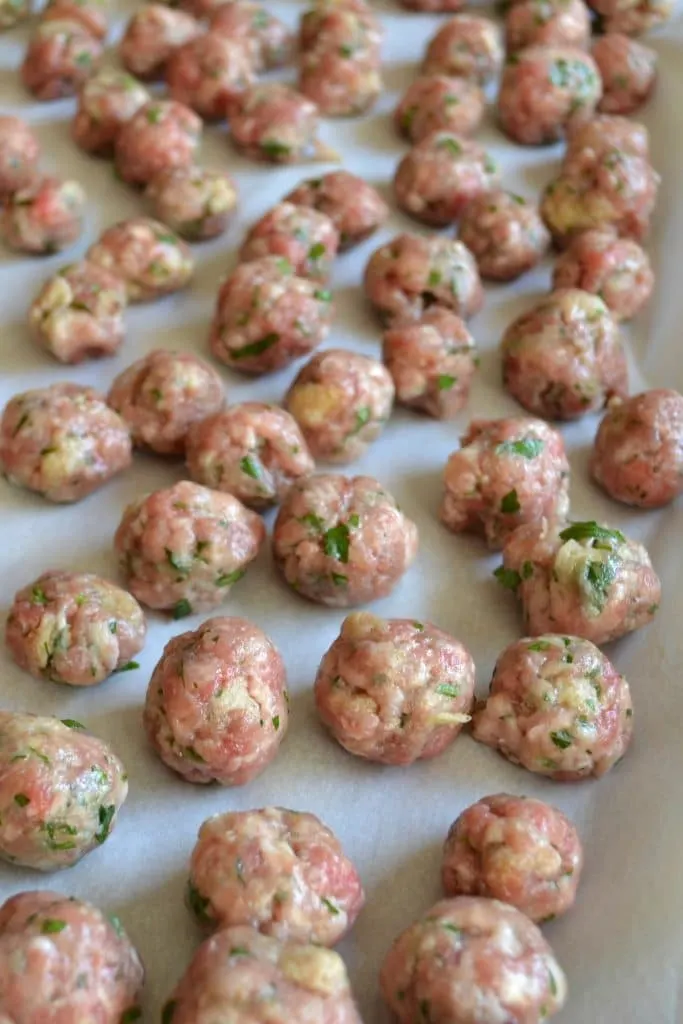 Meatballs ready to be cooked