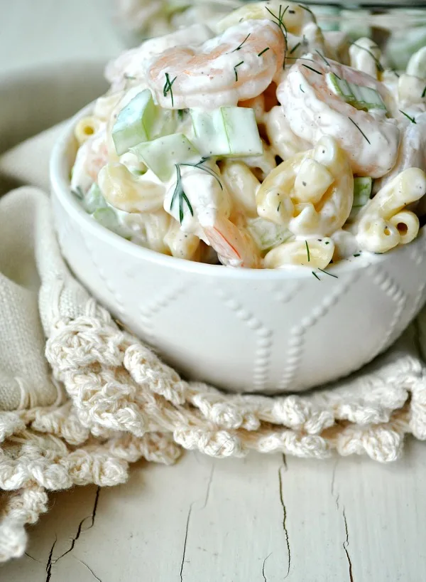 Aunt Bee's Shrimp Pasta Salad - The Seasoned Mom