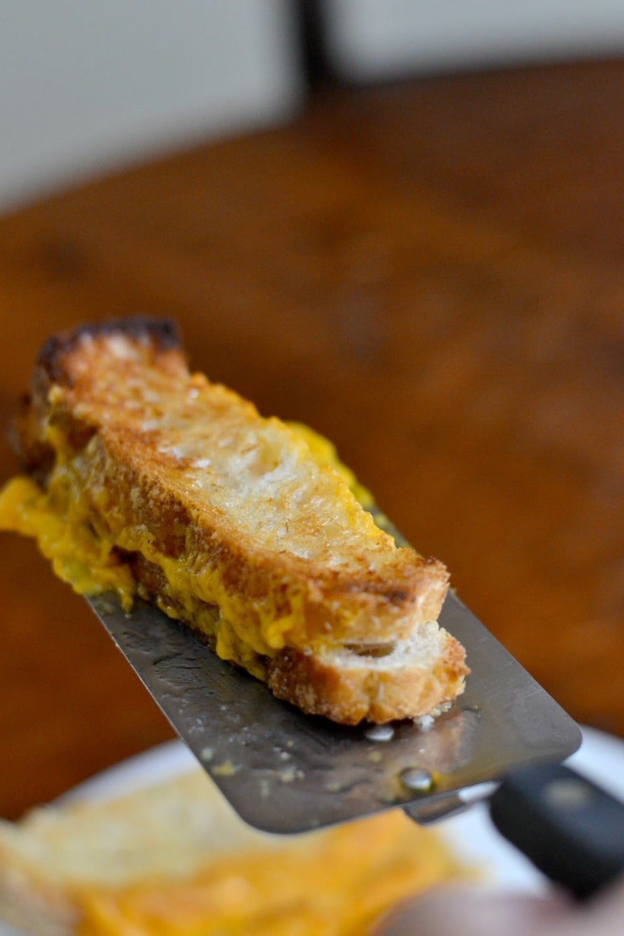 Baking the grilled cheese gives the perfect texture