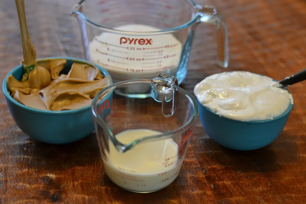 Ingredients prepped for peanut butter fudge