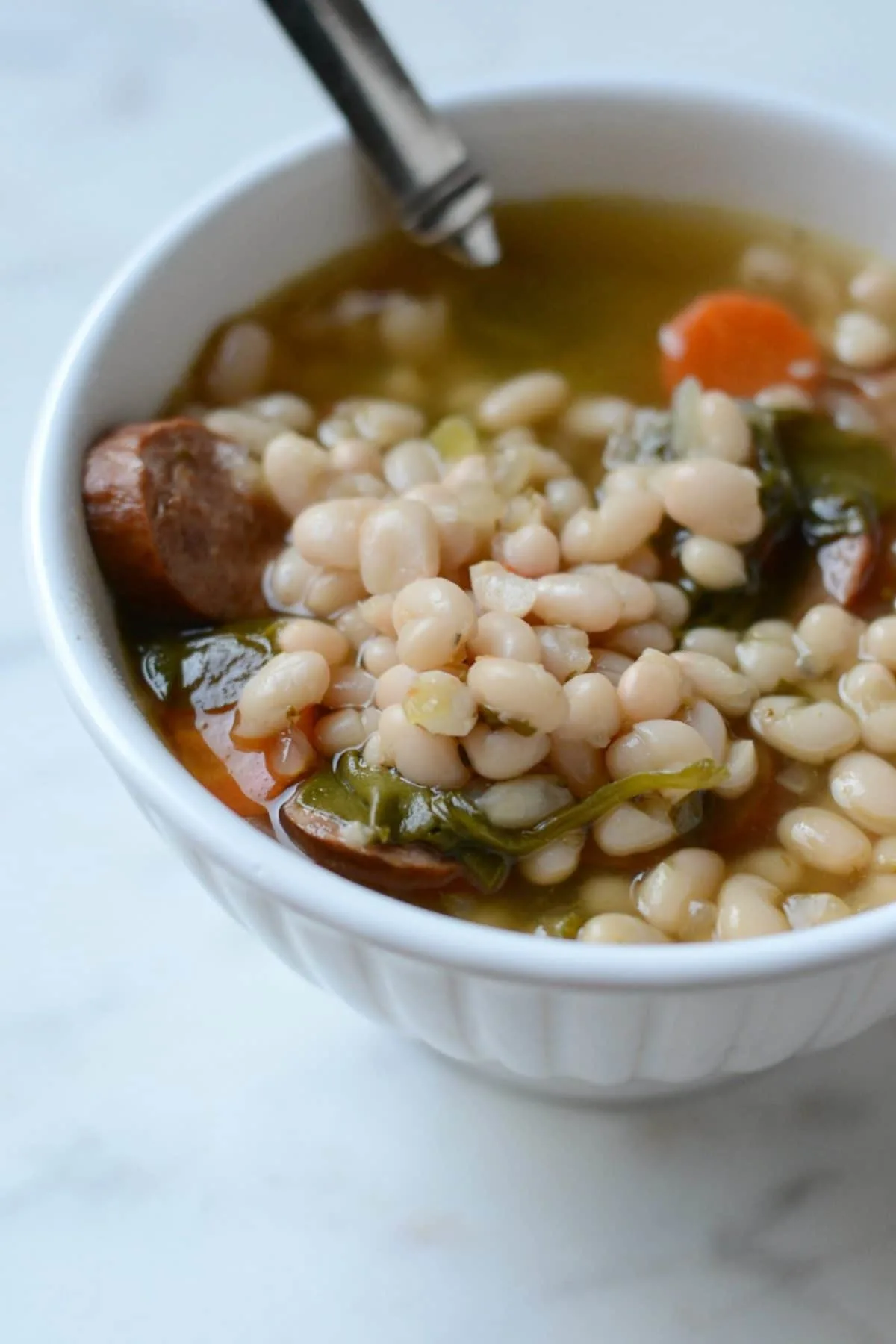 Instant Pot White Bean Soup with Sausage and Vegetables