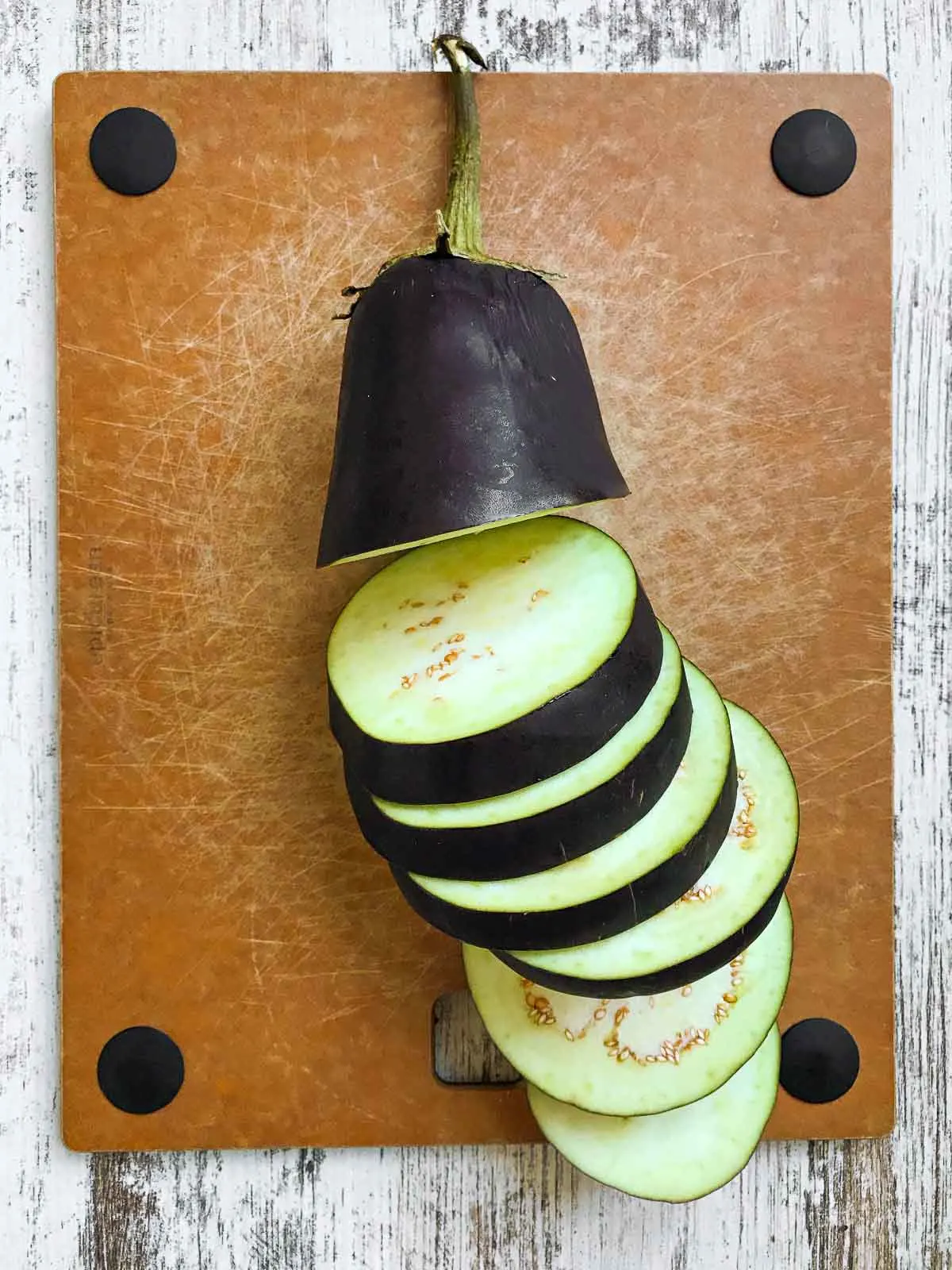 Sliced eggplant