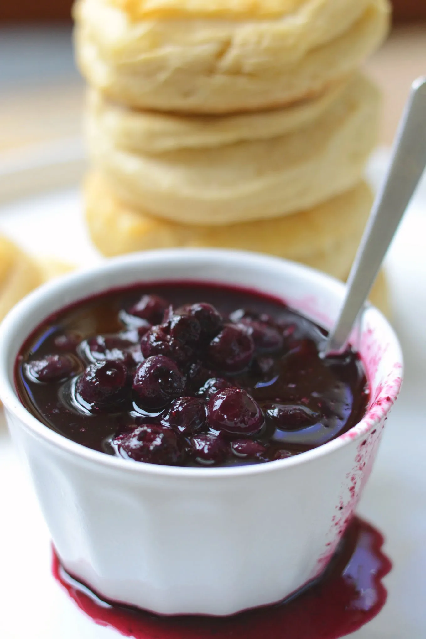 Blueberry sauce in a cup